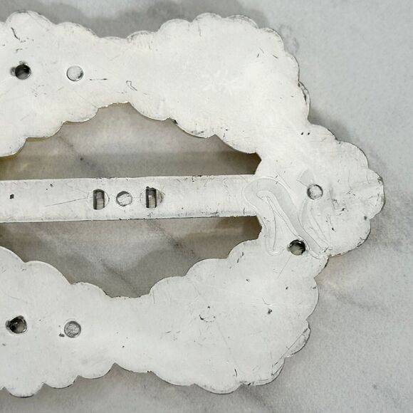 Vintage Metallic Gold Plastic Scarf Slide Shirt Tie Bar Belt Buckle - Picture 7 of 14